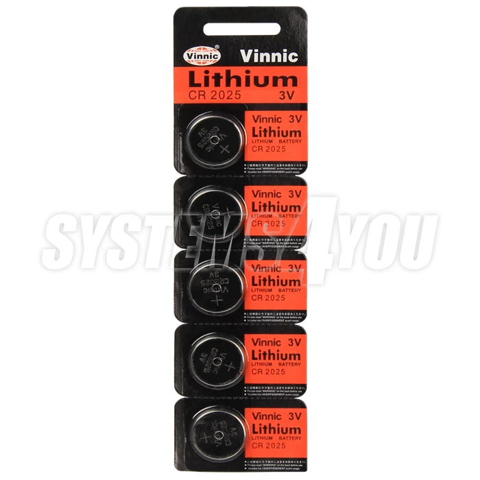 5 x Piles Vinnic CR 2025 3V Lithium